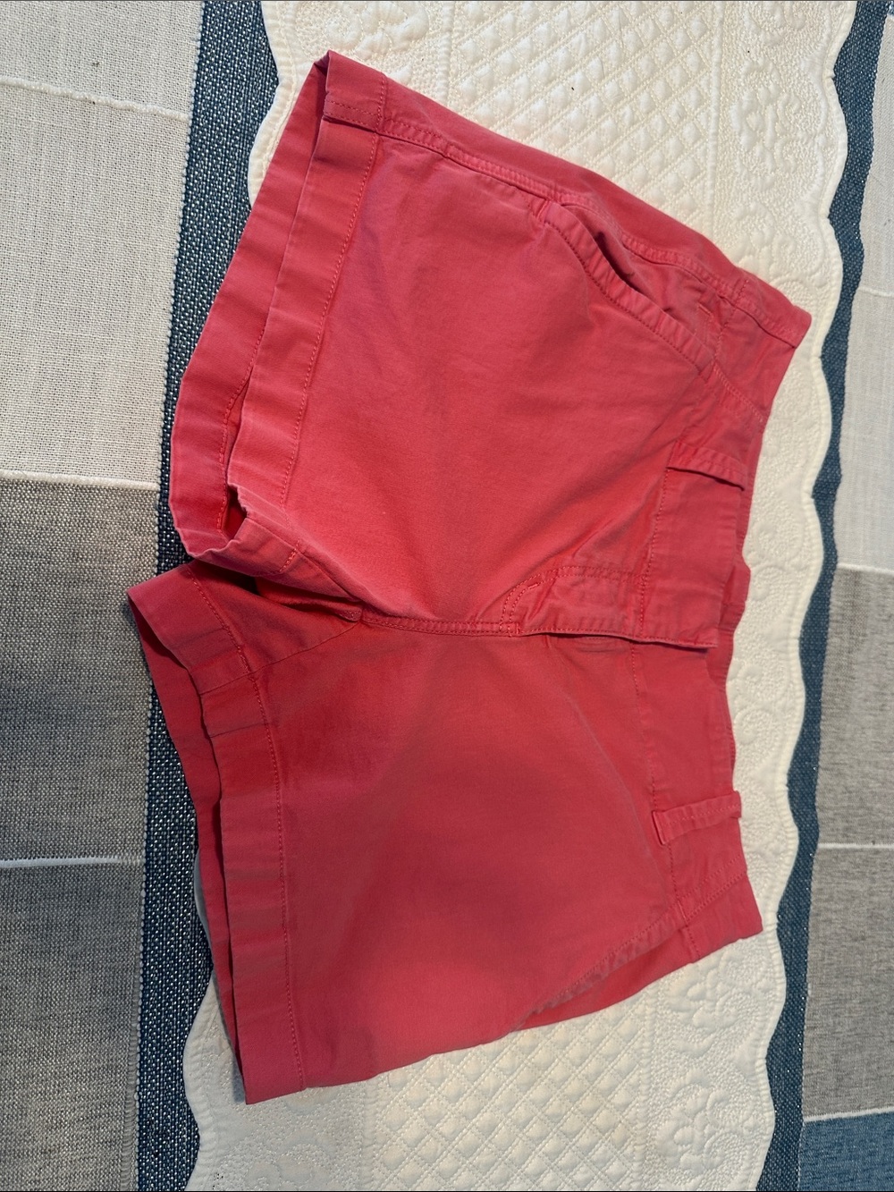 Vineyard Vines Coral-Red High-Waist Cotton Shorts